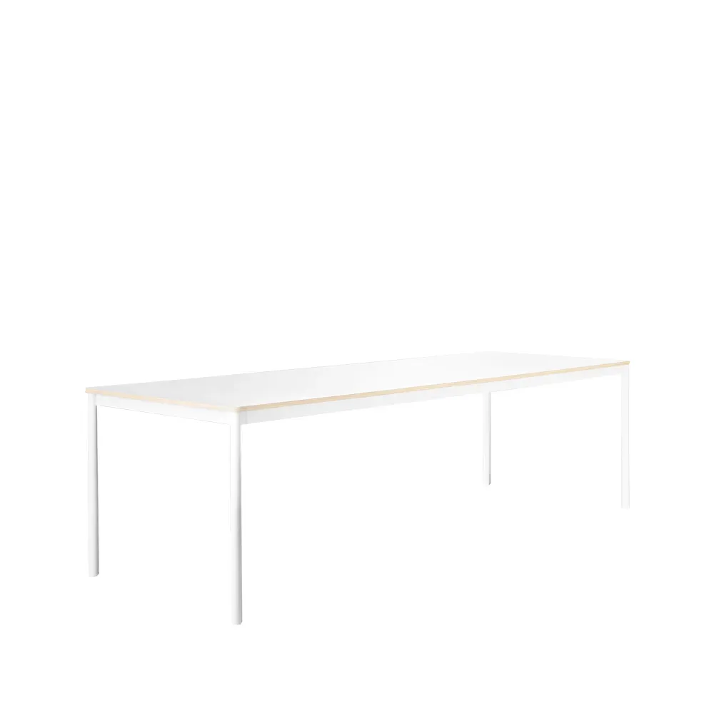 Muuto Base Esstisch White, plywoodkant, 250 x 90cm