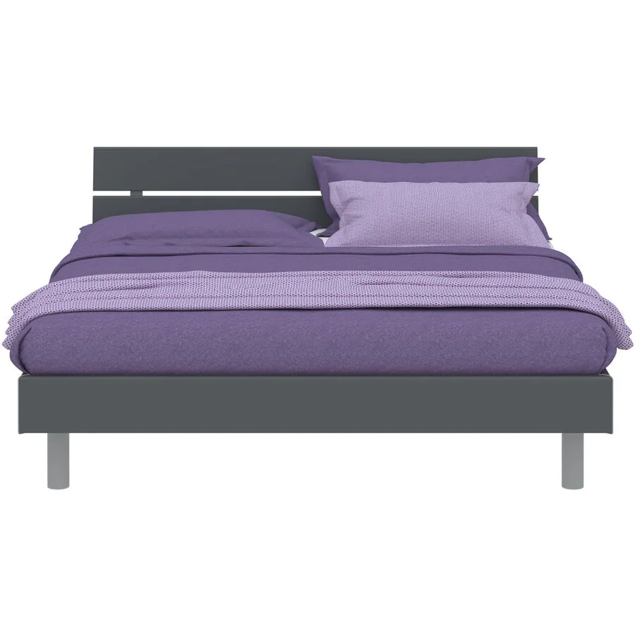 Modular Bett Livorno Dunkelgrau, Grau MDF, Kunststoff 160 x 200 cm