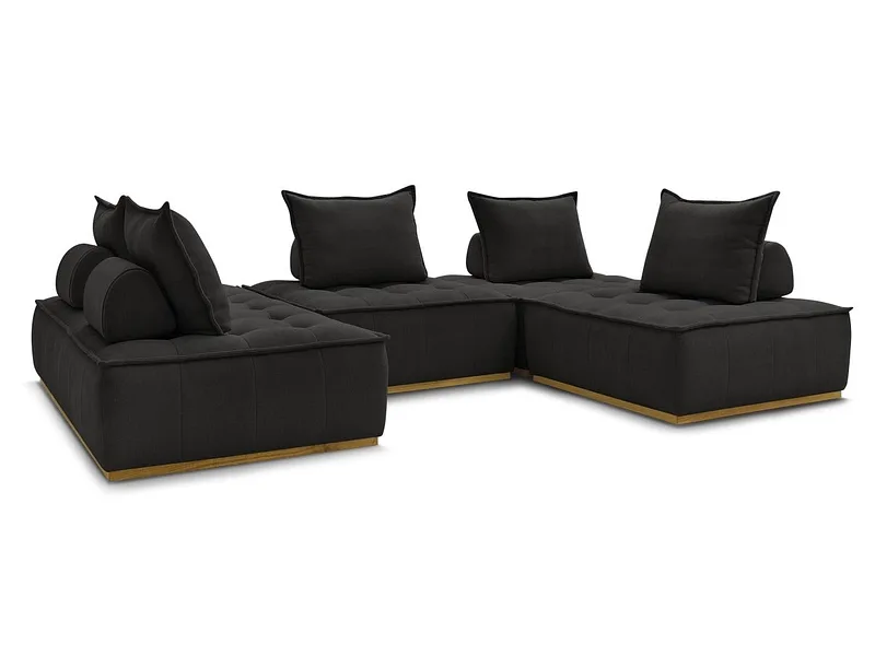Wohnlandschaft BOBOCHIC ELISA Stoff mit Textur schwarz