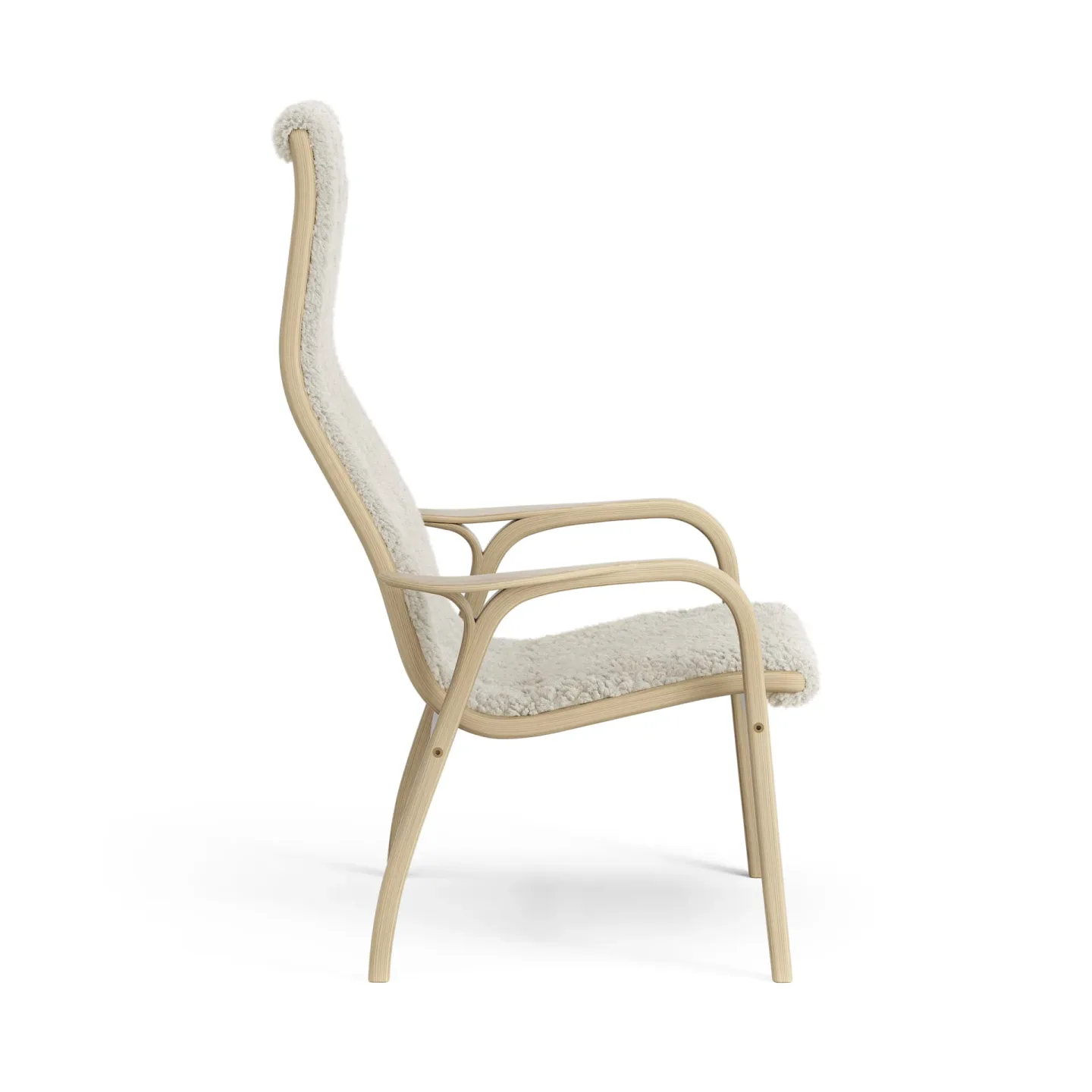 Swedese Lamini barnfåtölj lackad ek/fårskinn Moonlight (beige)