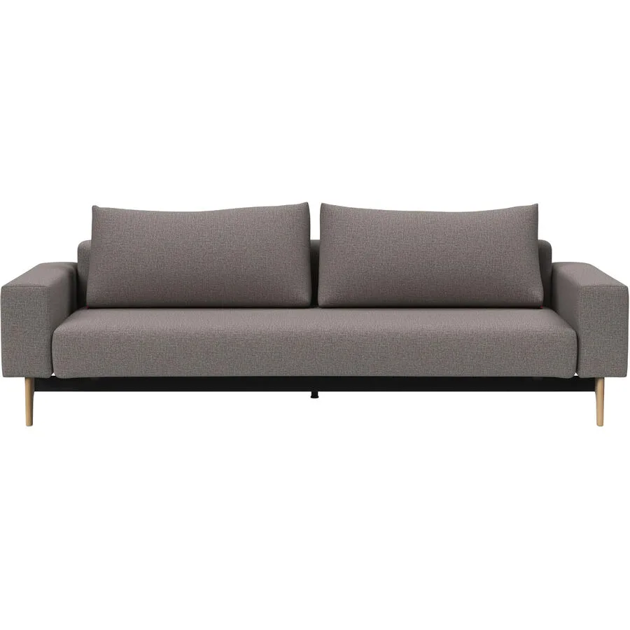 Bettsofa Idun graubeige Stoff/Polyester B 242 T 100 cm Ausziehbar