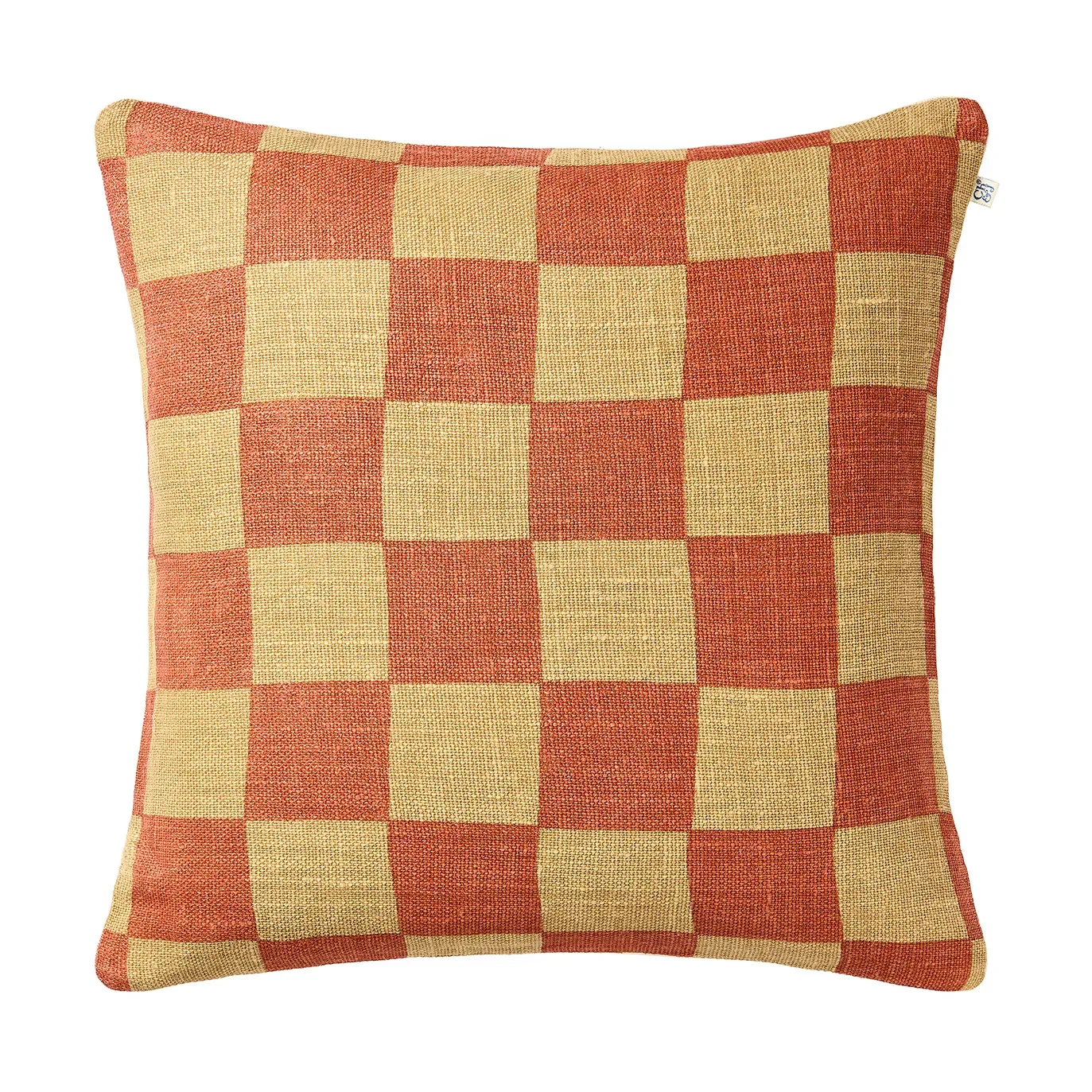 Chhatwal & Jonsson Buffalo Check Khaki-apricot orange, 50x50 cm