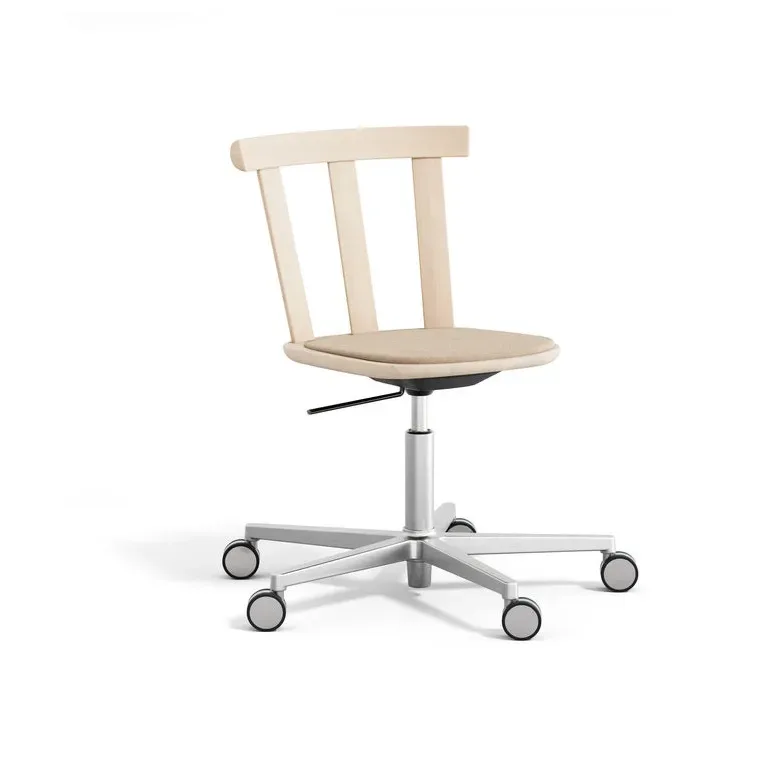 Stolab Alt Drehstuhl mit gepolstertem Sitz Birke Hallingdal 65-200 beige-Leichter mattlackiert