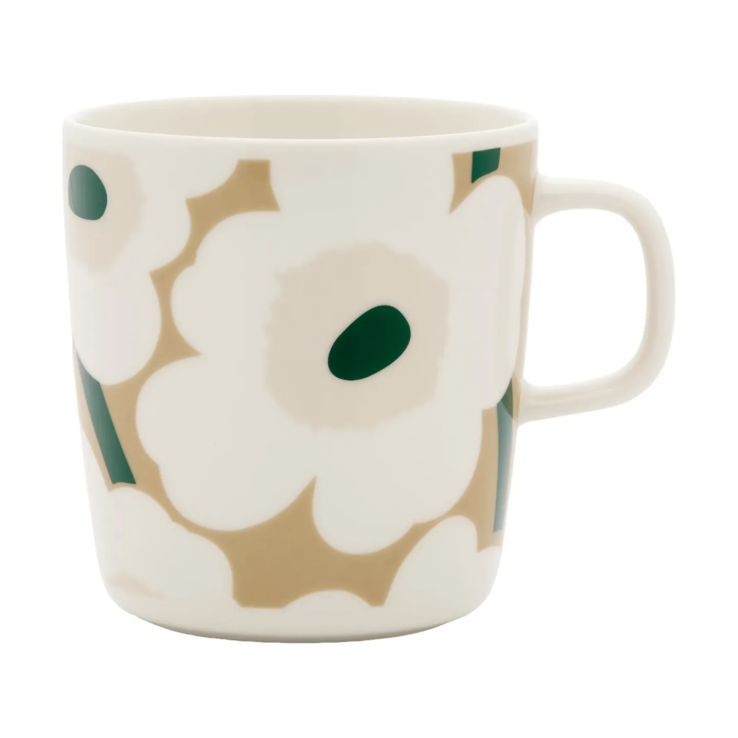 Marimekko Unikko Tasse 40 cl White-beige-light sand-dark green
