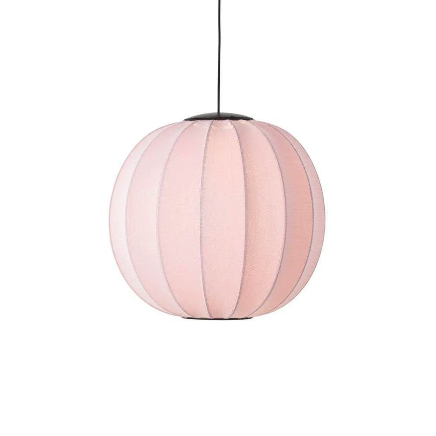 Knit-Wit 60 Round LED-Hängelampe, rosa, Ø60cm - Made By Hand - Schlafzimmer - Stoff / Textil