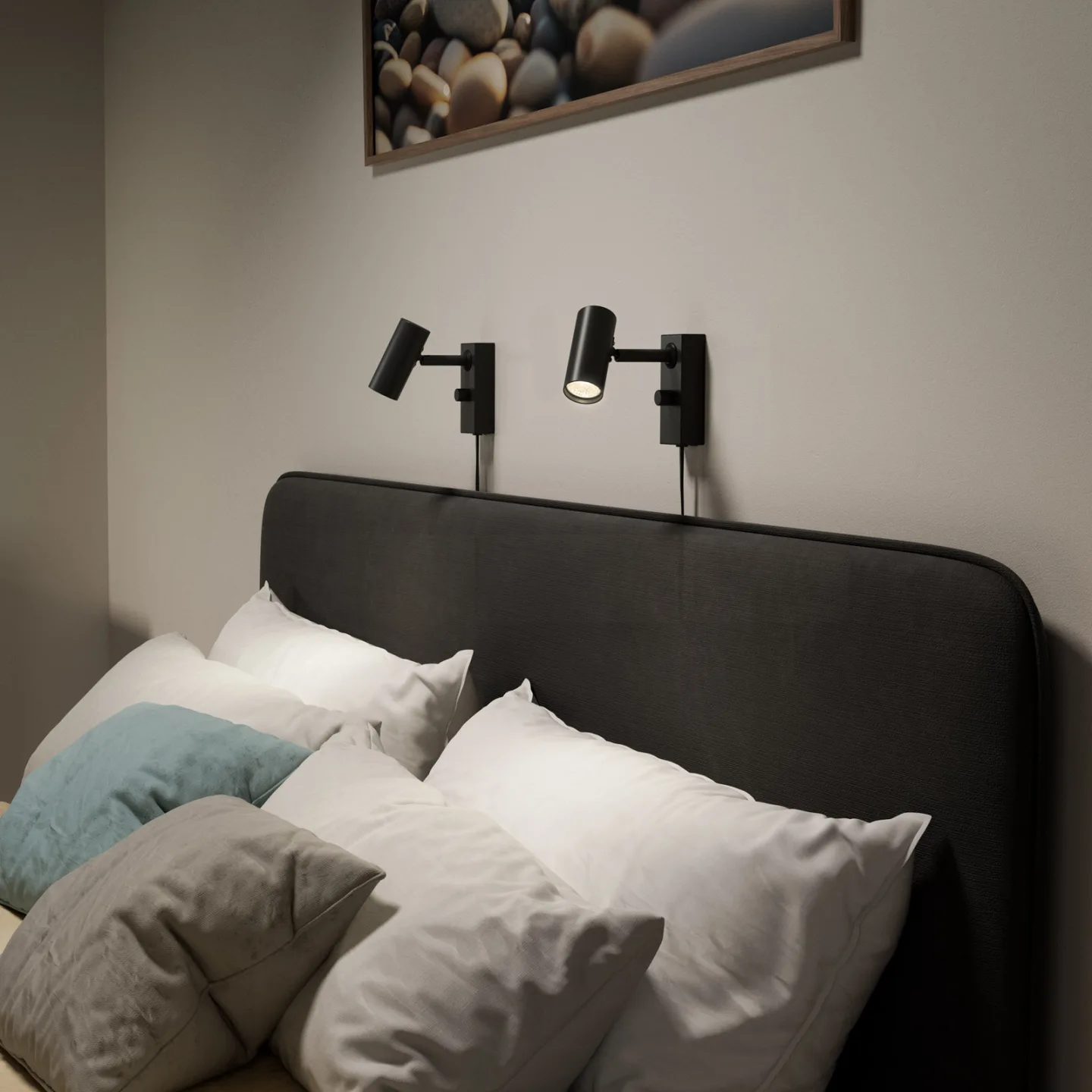 Cato Wandleuchte Matt Schwarz/Matt Schwarz - Belid - Wohnzimmer - Metall
