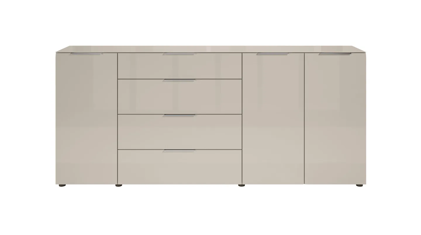 Sideboard 4 Schubladen Beige-Kaschmir - Glas - 226 cm - SANTORIN