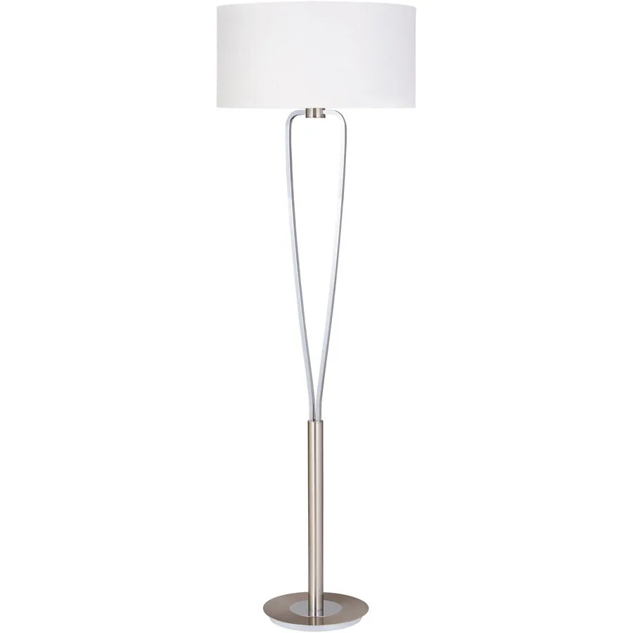 Stehlampe Zendra Grau Metall 50 cm 160 cm - Farbe: Nickel matt