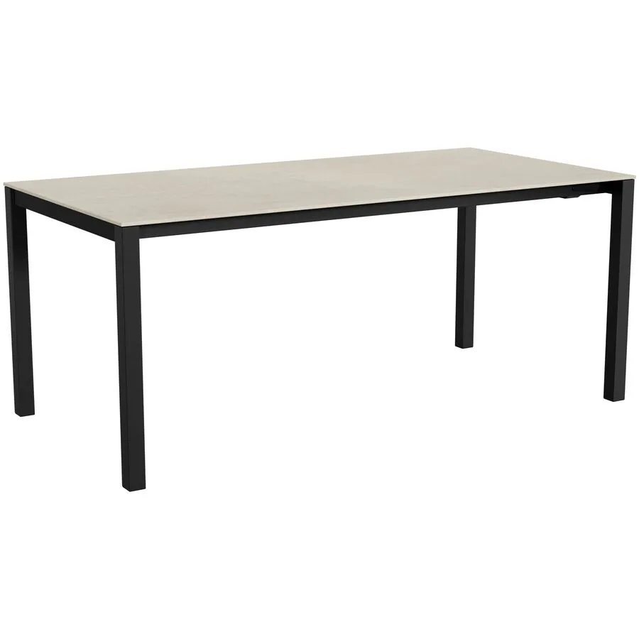 Gartentisch ausziehbar Campo Grande anthrazit / Travertino Romano Keramik/Stahl B 180 T 90 cm - Möbel Konfigurator: Traummöbel individuell