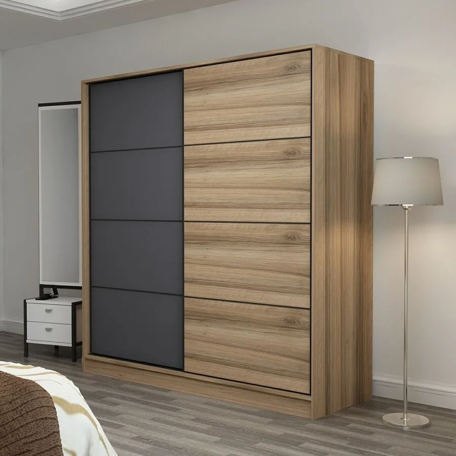 Kleiderschrank Uyumak natur Melamin B 180 cm