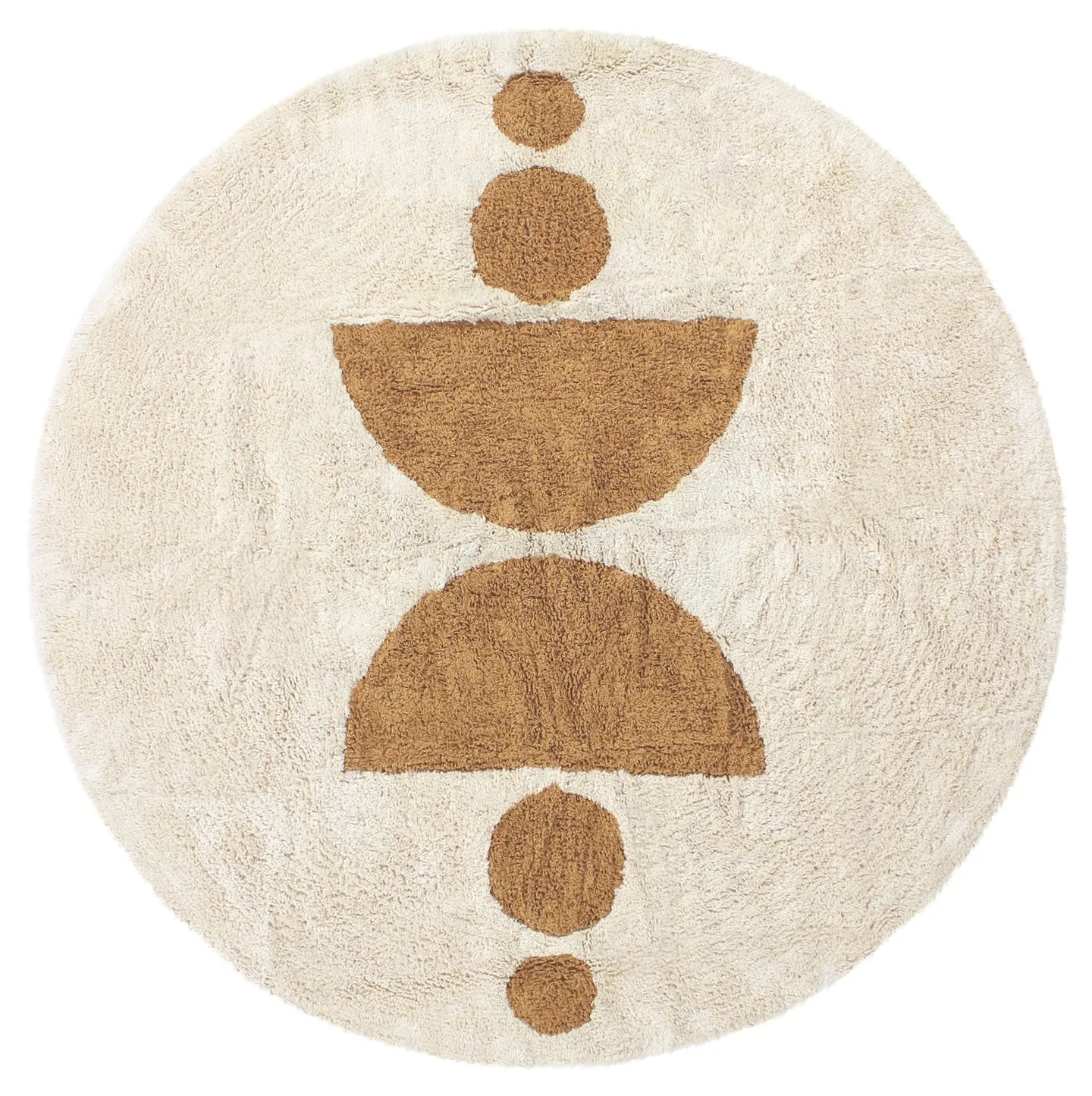 Runde tepper - Cervia Natural Cotton Shaggy (beige) (Størrelse: Ø 160 cm)