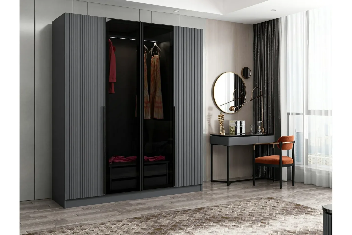 Fruitland Garderob 180 cm - Antracit