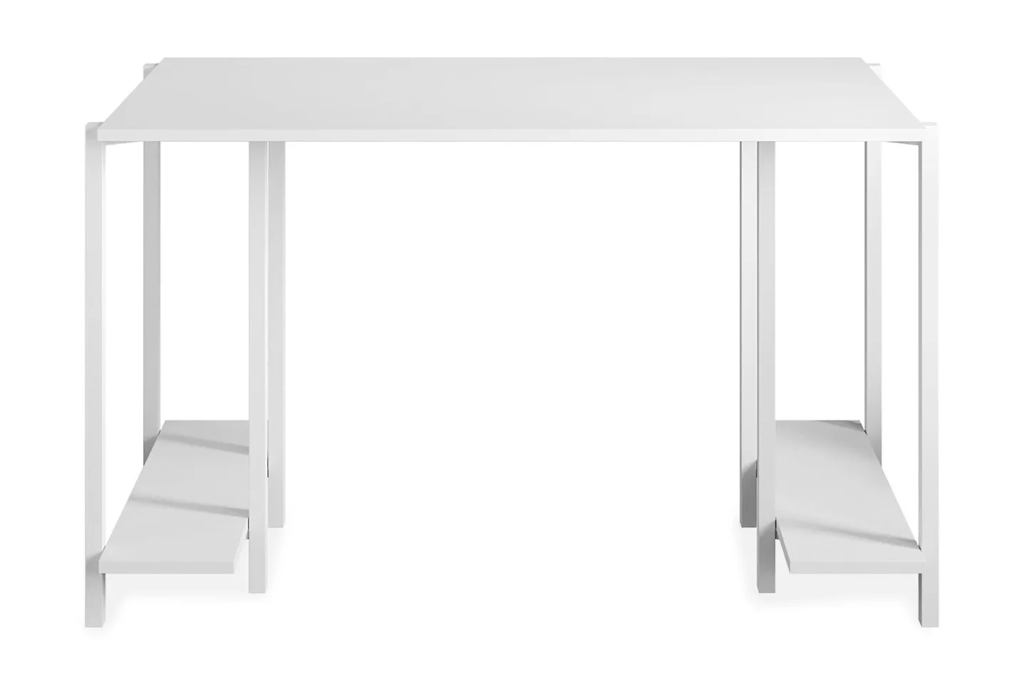 Pinnarp Skrivbord 125 cm med Förvaring 2 Hyllor - Vit