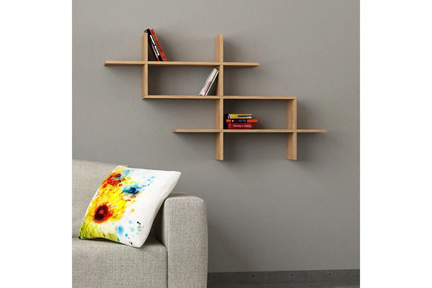 Halic Bokhylla 150x22 cm Brun - Hanah Home