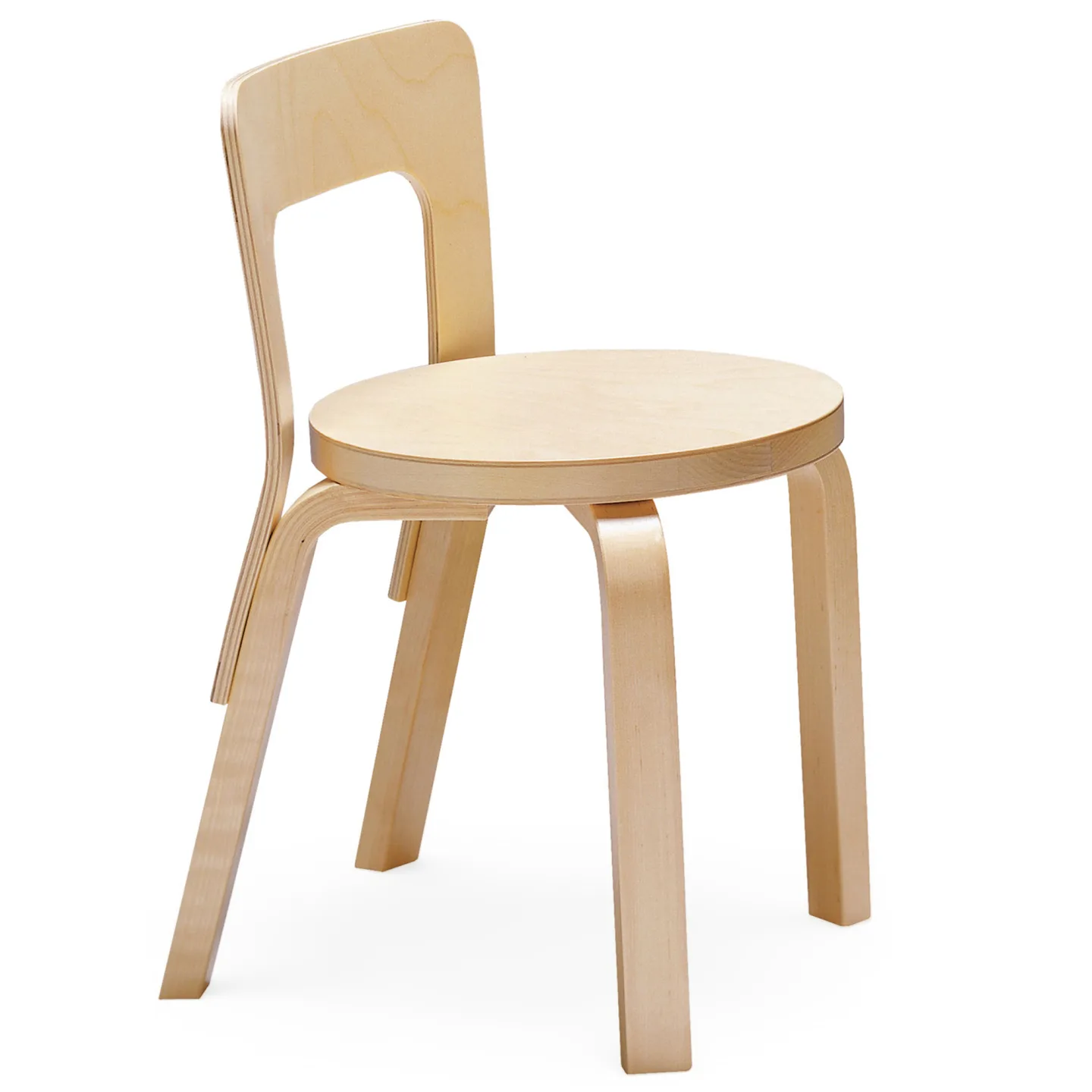Artek - Barnstol N65, Björkfanér - Barnstolar - Alvar Aalto - Träfärgad - Trä