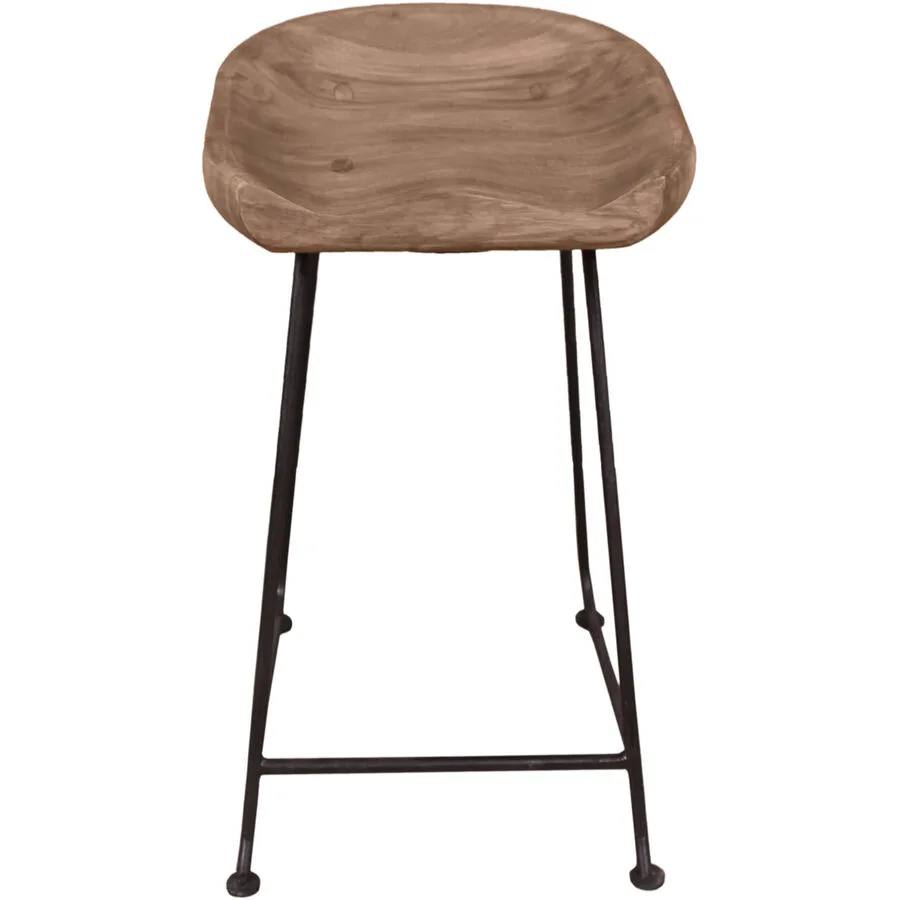 Barhocker Life natur/schwarz Holz/Metall H 76 cm