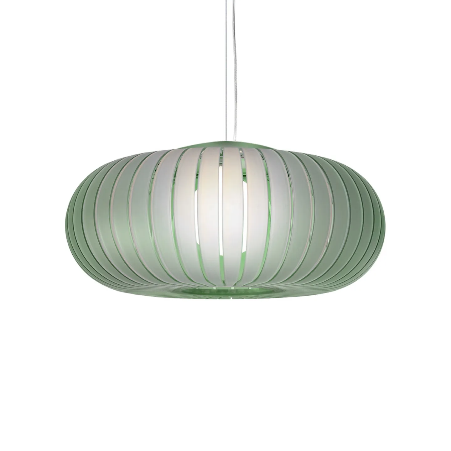 Hängeleuchte Teresa Frozen, salbeigrün, Ø 50 cm, E27 - Kartell - Wohnzimmer - Design - Kunststoff - Einflammig