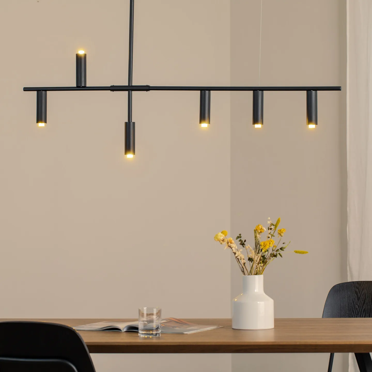 Trevo 6 Hängelampe, Metall, schwarz, GU10 - ALDEX - Wohnzimmer - Modern - Mehrflammig