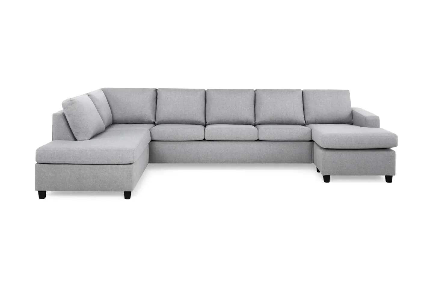 Crazy 5-sits Vänstervänd U-formad X-Large Soffa med Divan och Schäslong i Tyg - Grå