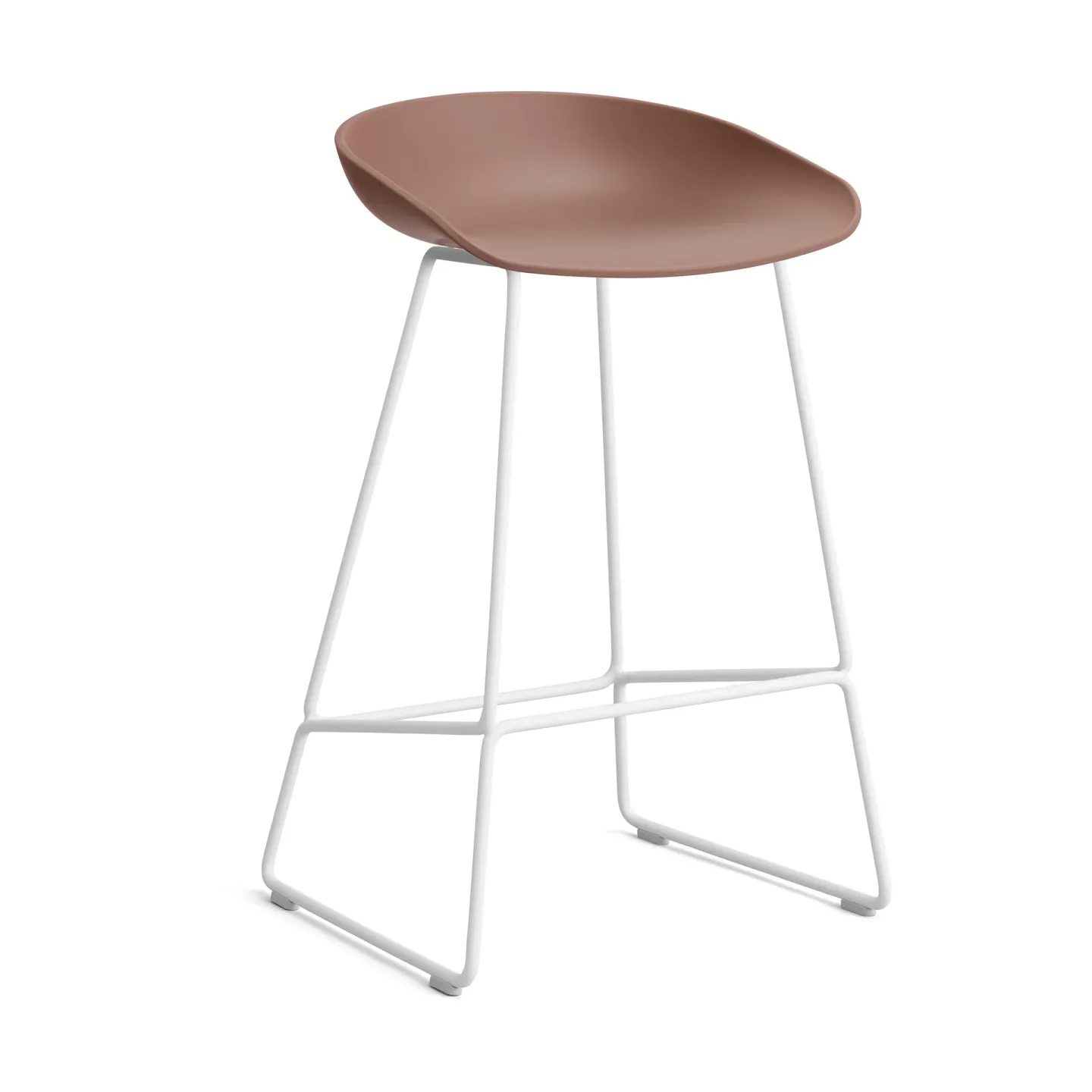 HAY About a Stool 38 Low Barhocker 2.0 Soft brick-weißes Stahlgestell