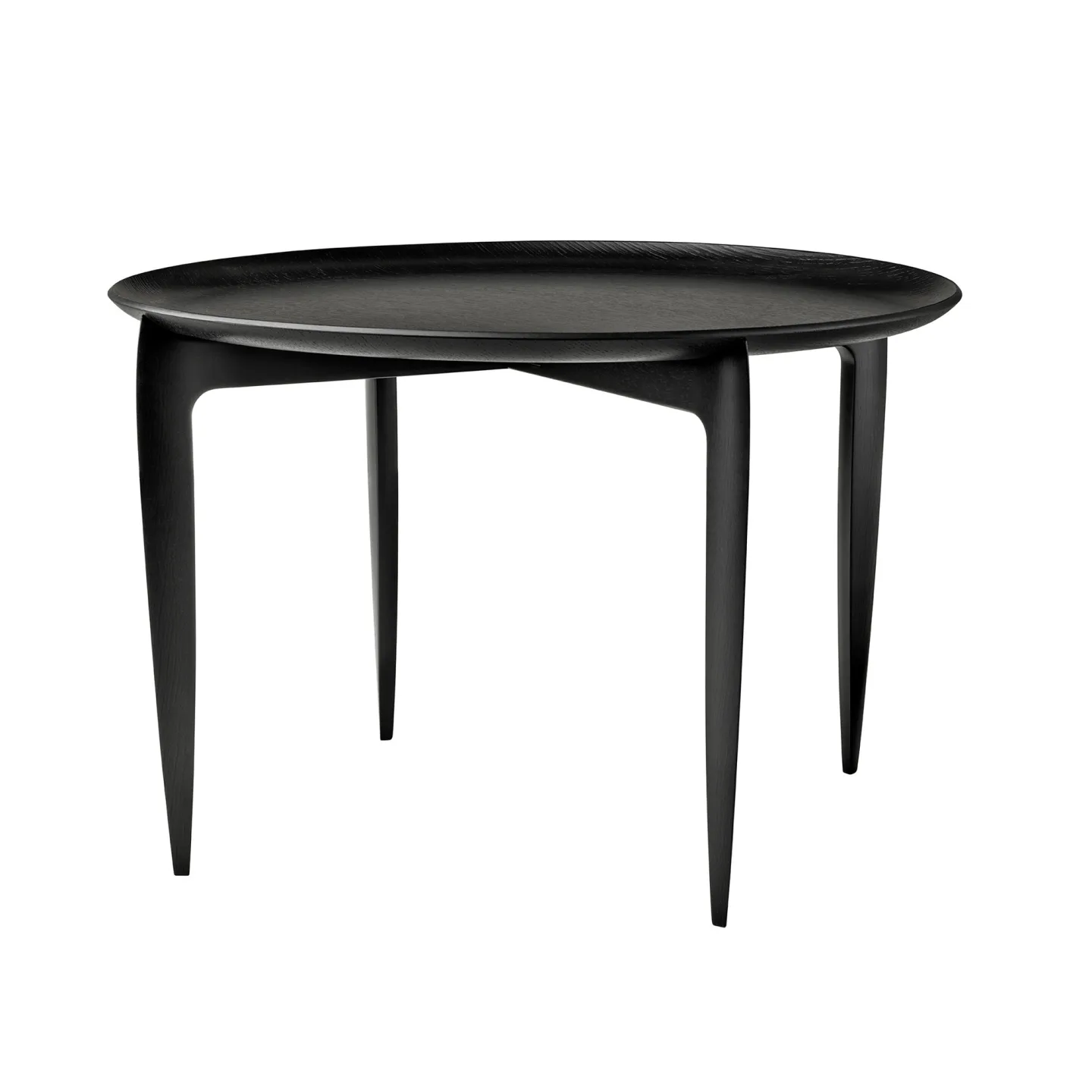 Fritz Hansen - Tray Table Ø60 cm - Sidobord - Willumsen & Engholm - Svart - Trä