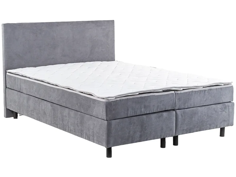 Boxspringbett YPNOS grau 180x200cm halbfest
