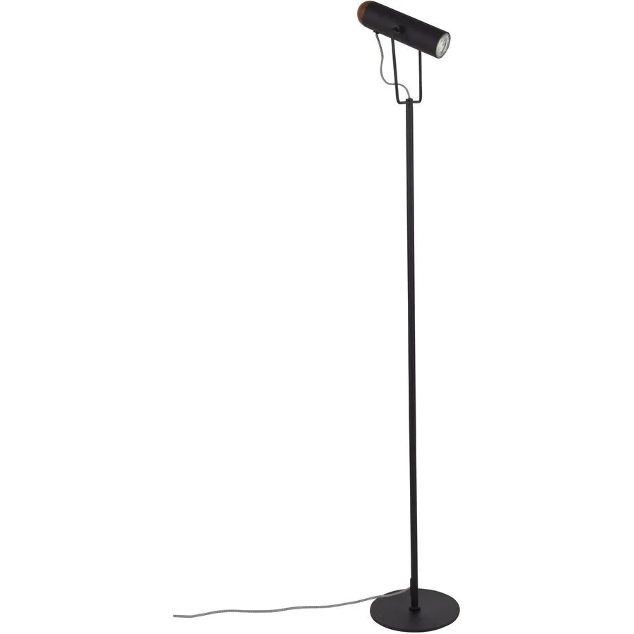 Zuiver Stehlampe MARLON Schwarz Eisen/Holz 20 cm 134.5 cm - Material: Eisen/Nussbaumholz - LED - Lichtfarbe: Warmweiss