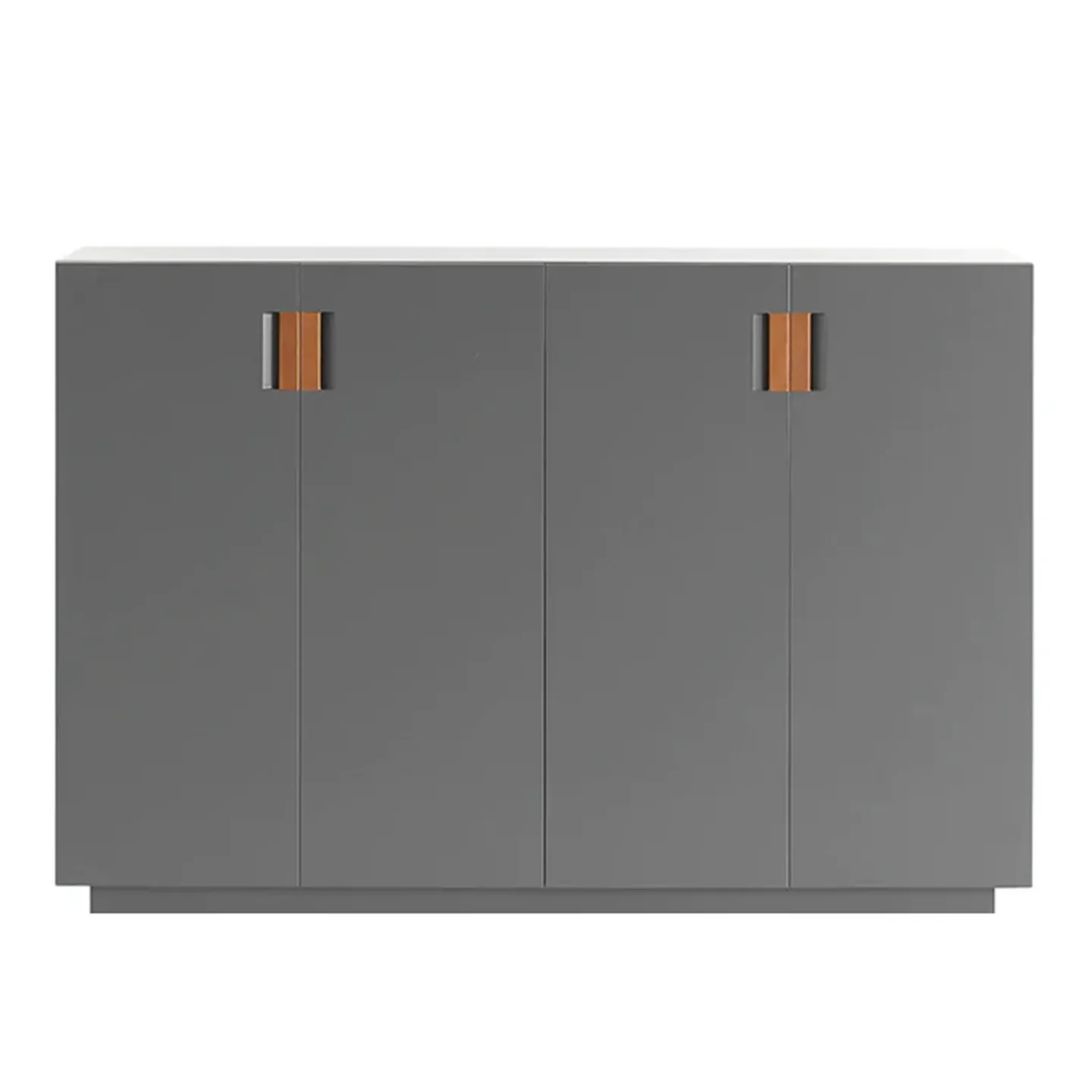 Asplund - Frame 160 Medium Covered Doors - Storm Grey / Cognac Leather - Skåp och vitrinskåp - Anya Sebton & Eva Lilja Löwenhielm 2011 - Grå - Läder
