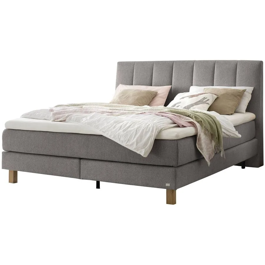 Hasena Boxspringbett Reina grey Stoff 140 x 200 cm