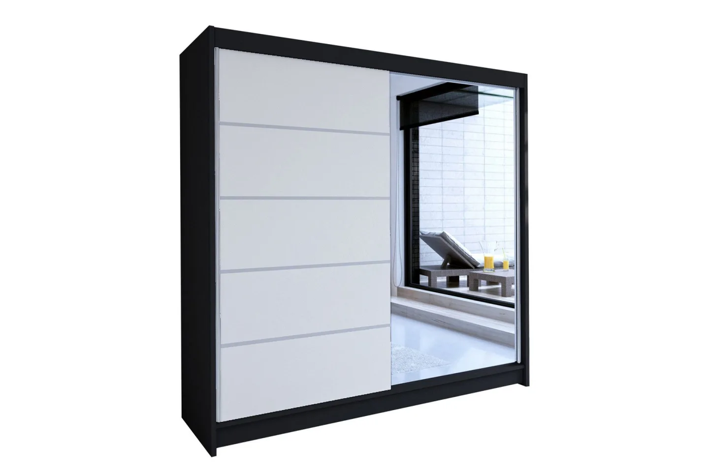 Talin Garderob 58x180 cm - Svart/Vit