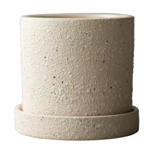 DBKD Grow Blumentopf Ø10cm mit Untersetzer Creme structure