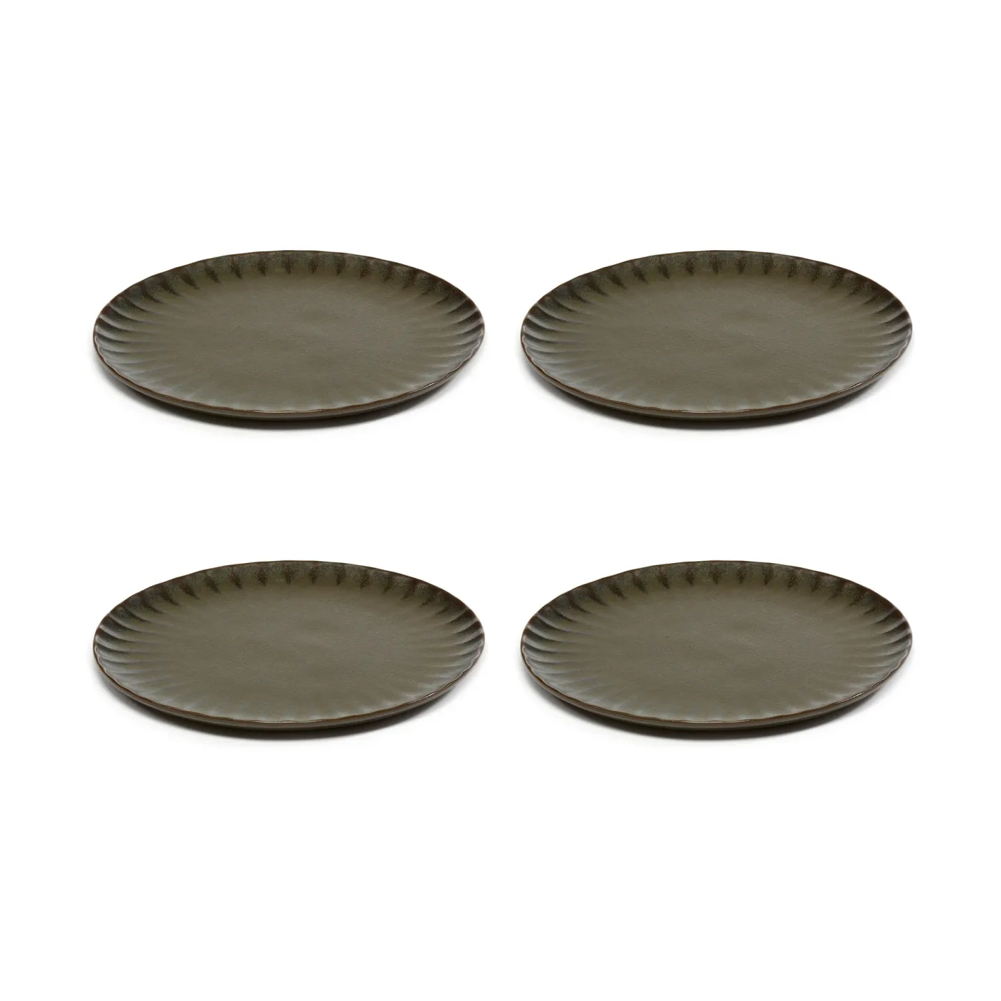 Serax Inku Teller M Ø21 cm 4er Pack Green