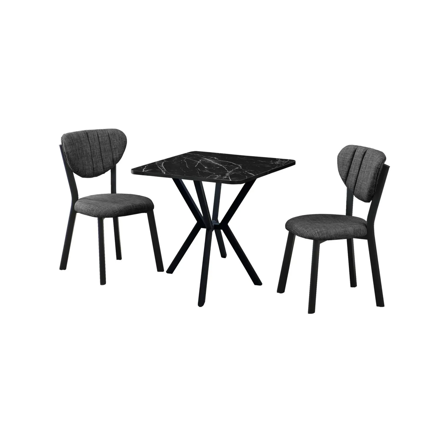 Krylor Matgrupp Bord 70 cm + 2 Stolar - Antracit Svart