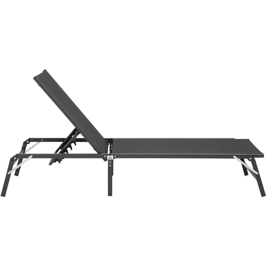 Gartenliege Bora grau Stahl B 60 T 184 cm