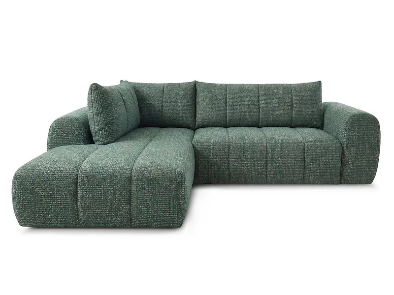 Ecksofa BOBOCHIC NESTY Stoff chiniert dunkelgrün
