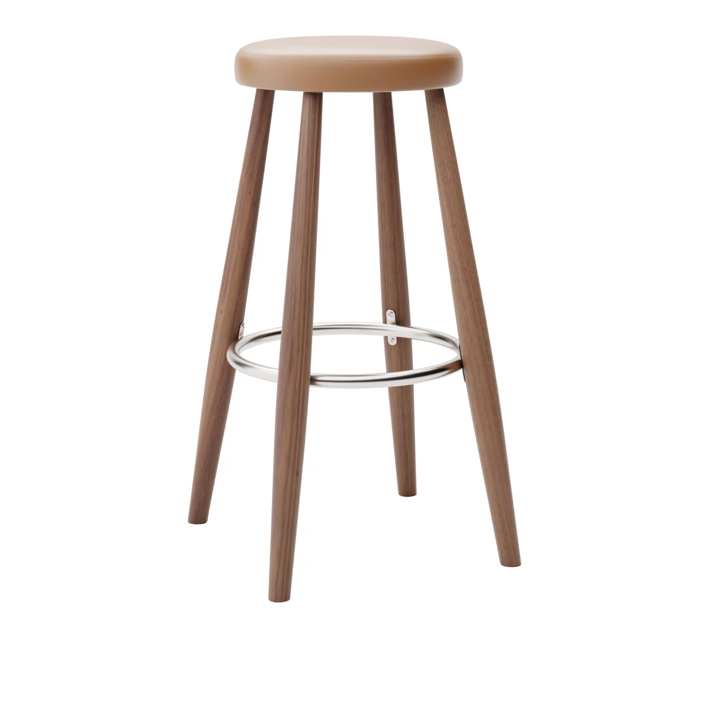 Carl Hansen - CH56 High Stool, Oljad Valnöt, Lädergrupp B Thor - 307 - Barstolar - Hans J. Wegner - Träfärgad - Läder/Metall/Trä