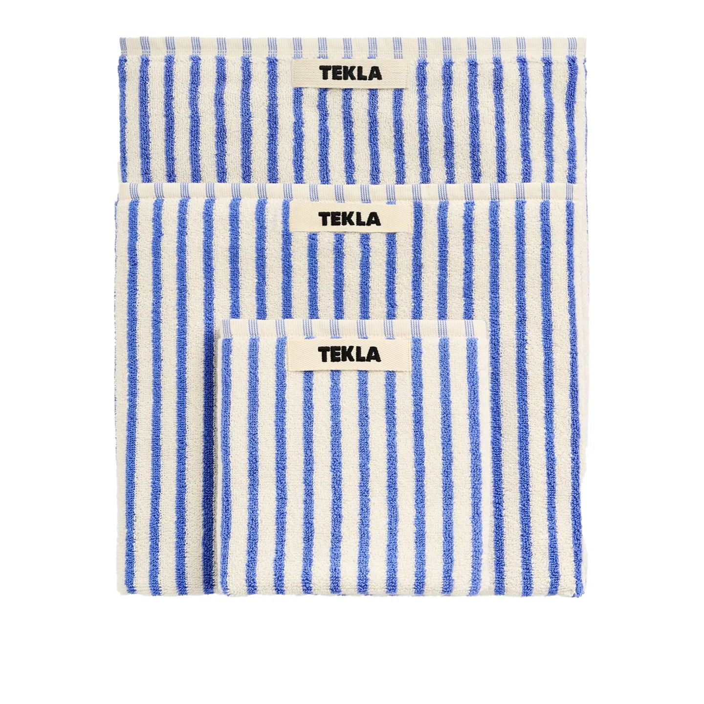 Tekla - Terry handduk coastal blue stripes handduk 50x90cm - Handdukar och badlakan - Vit,Blå