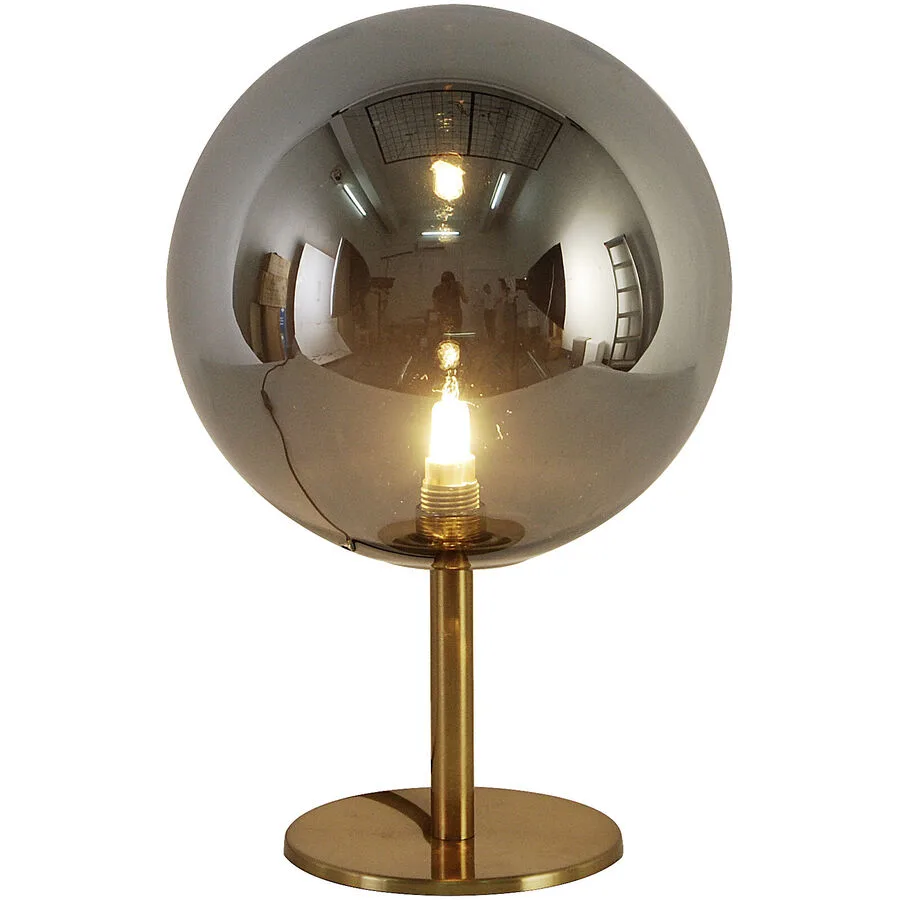 Tischlampe Sirmione Gold/Grau Glas 20 cm 30 cm - Farbe: smokey, rauchgrau, gold