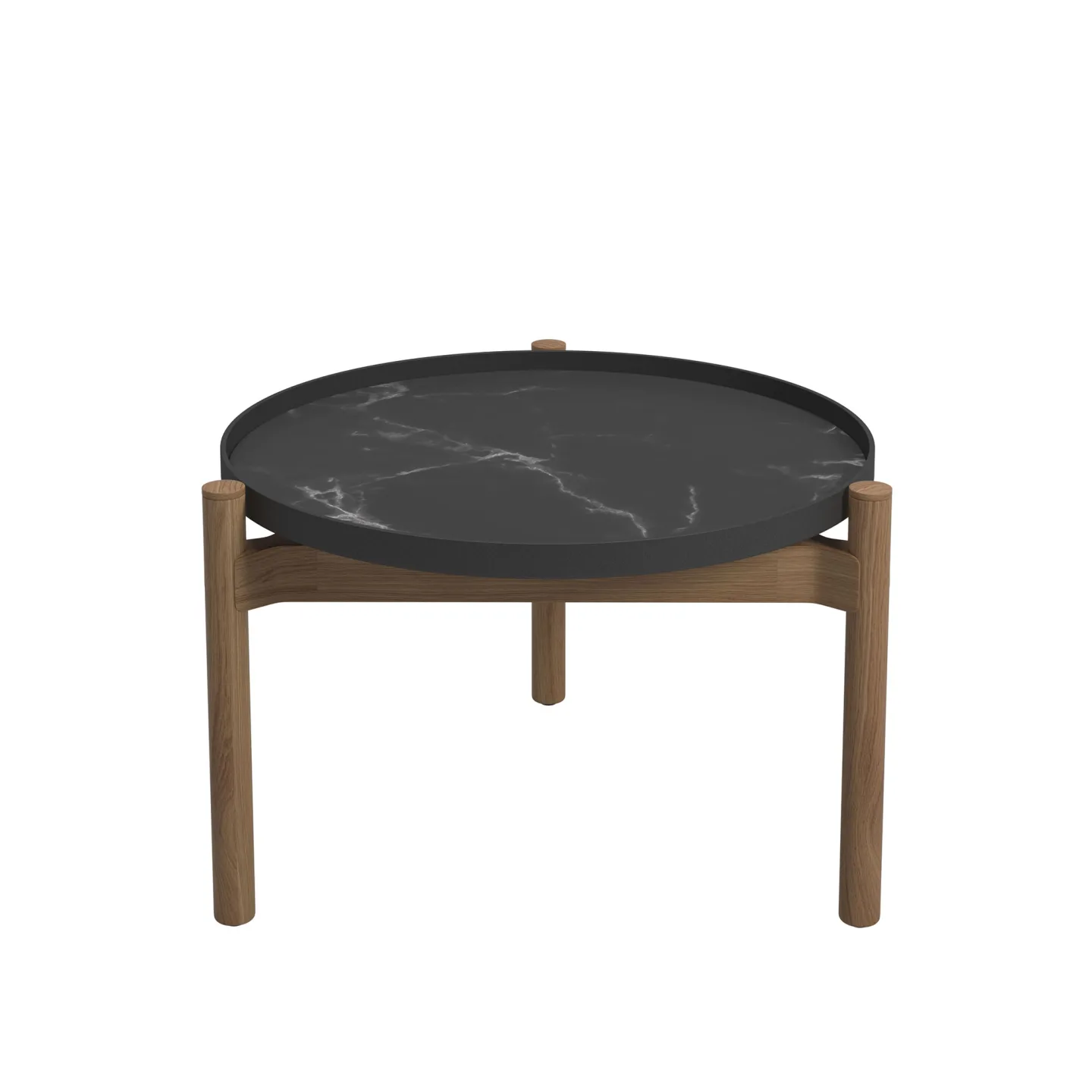 Gloster - Sepal Side Table - Meteor/Nero - Småbord och sidobord utomhus - Mark Gabbertas - Träfärgad,Svart - Metall/Trä