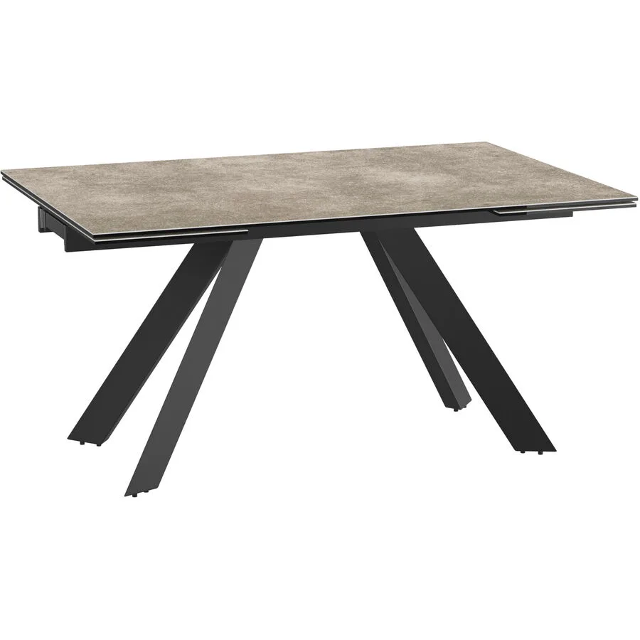Tisch Taigo grau Keramik/Edelstahl B 100 T 150 cm
