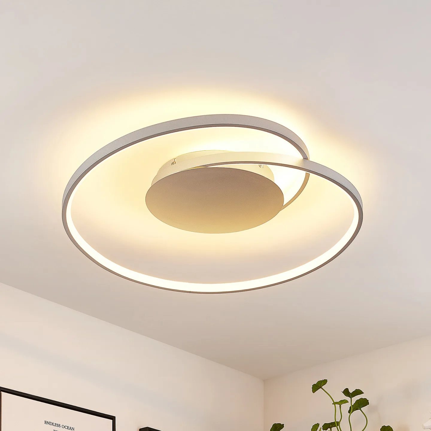 Enesa M Taklampe Silver - Lucande - Soverom - Moderne - Metall - Rund