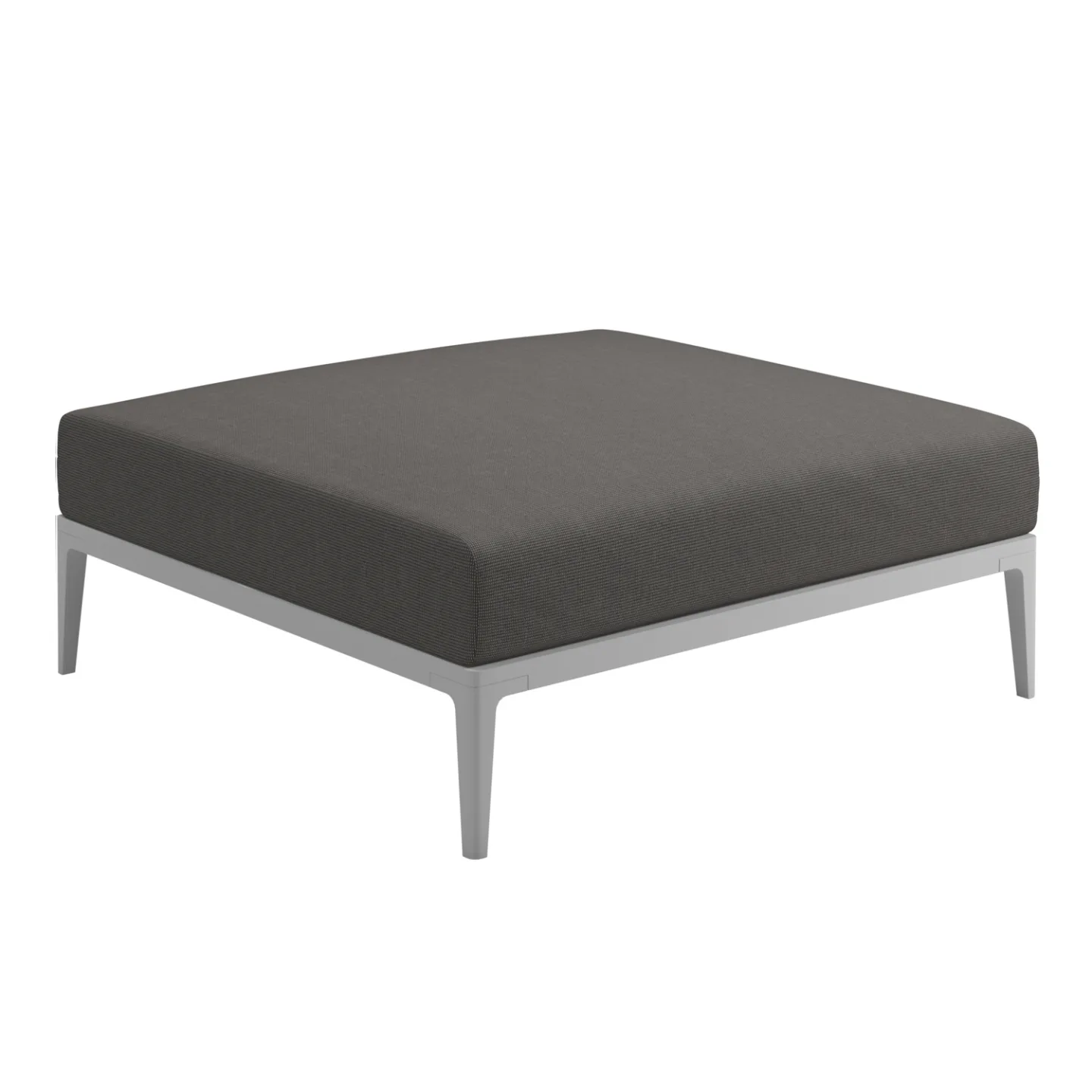 Gloster - Grid Ottoman, Frame White, Kat.C Robben Charcoal - Utomhuspallar och puffar - Henrik Pedersen - Grå