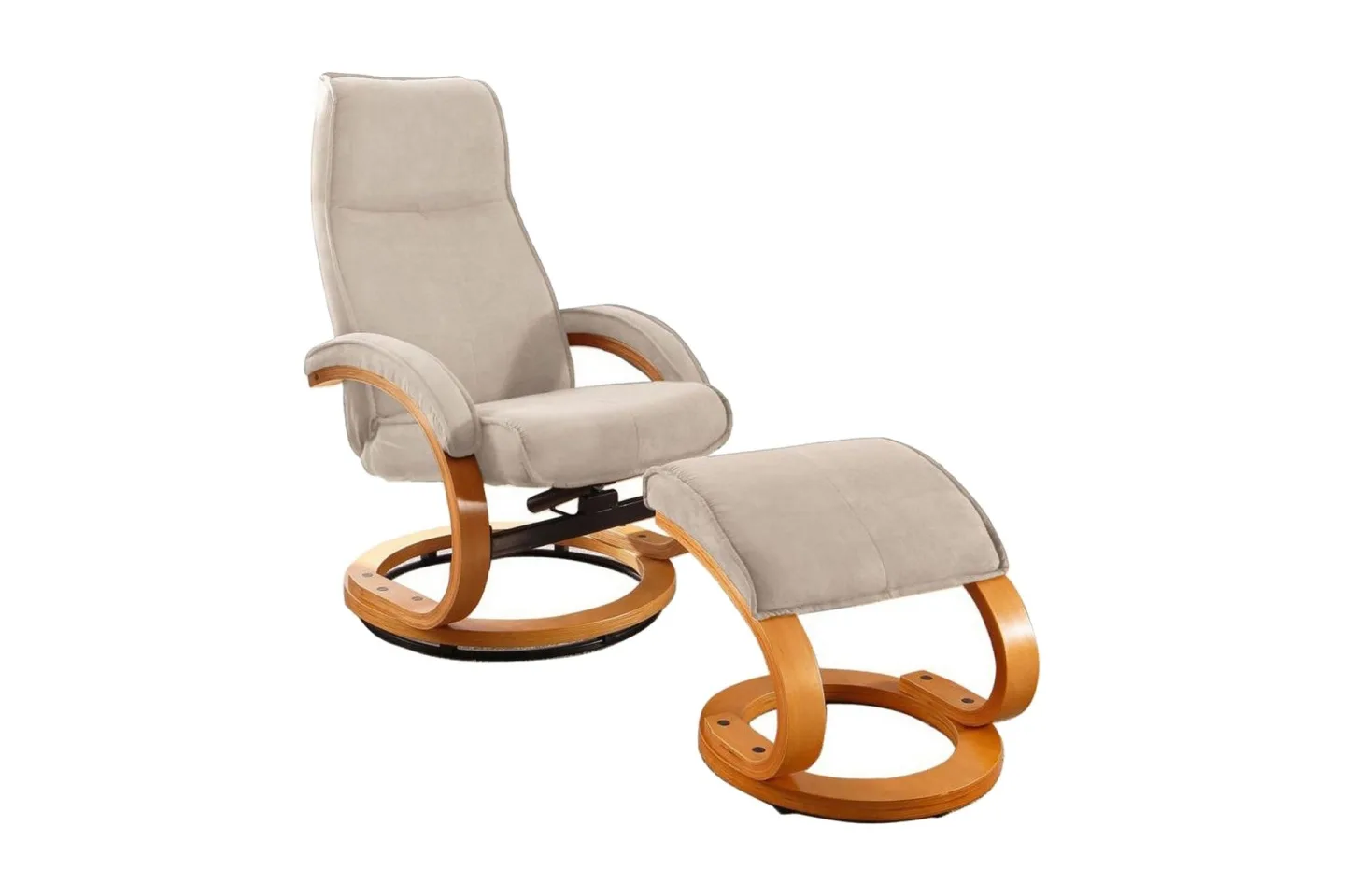 Pasha Reclinerfåtölj Microfiber - Beige/Trä