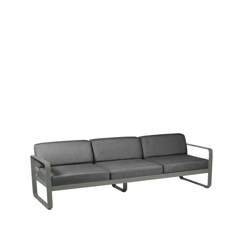 Fermob Bellevie soffa 3-sits Rosemary (grön), graphite grey dyna