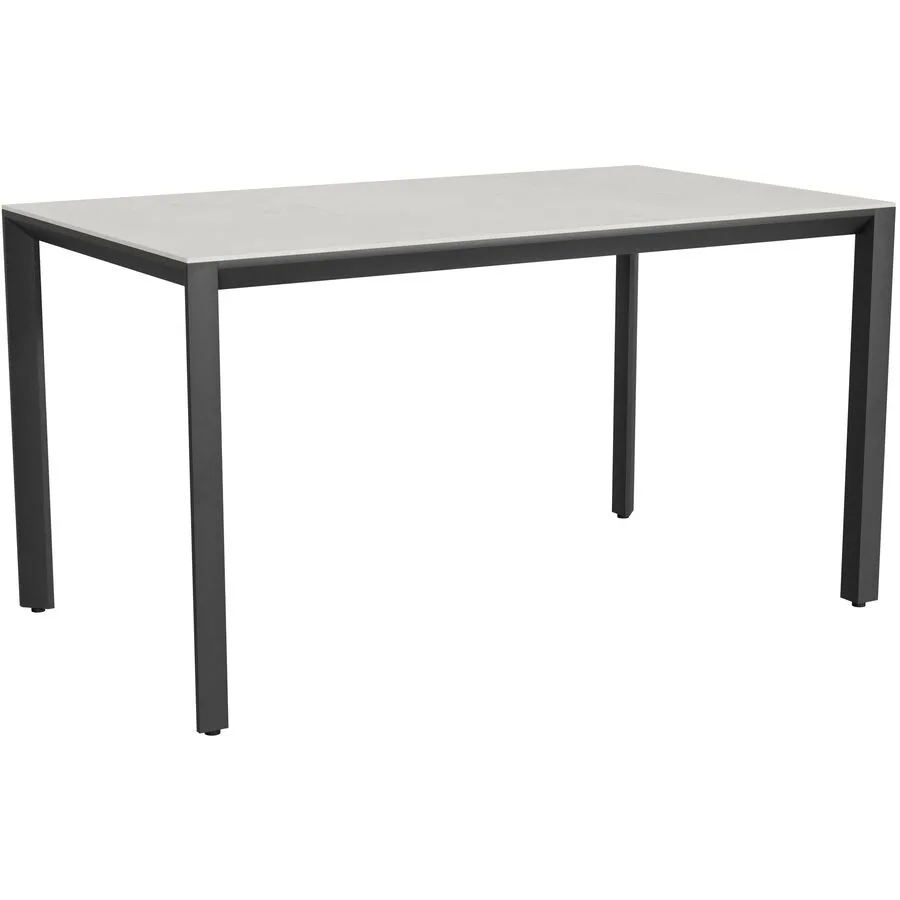 Gartentisch Tropea Schwarz matt / Lunar Mineralkeramik/Stahl pulverbeschichtet B 140 T 80 cm - Möbel Konfigurator: Traummöbel individuell