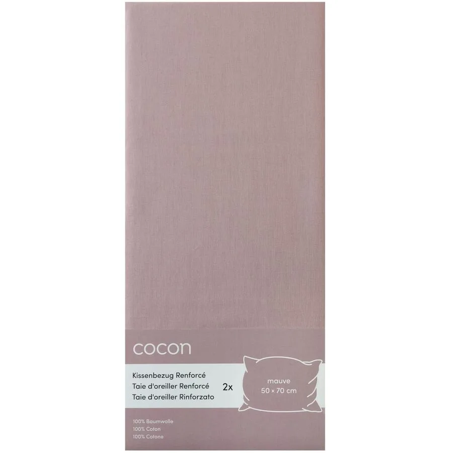Kissenbezug COCON Mauve Baumwolle B 50 T 70 cm - Material: Renforcé