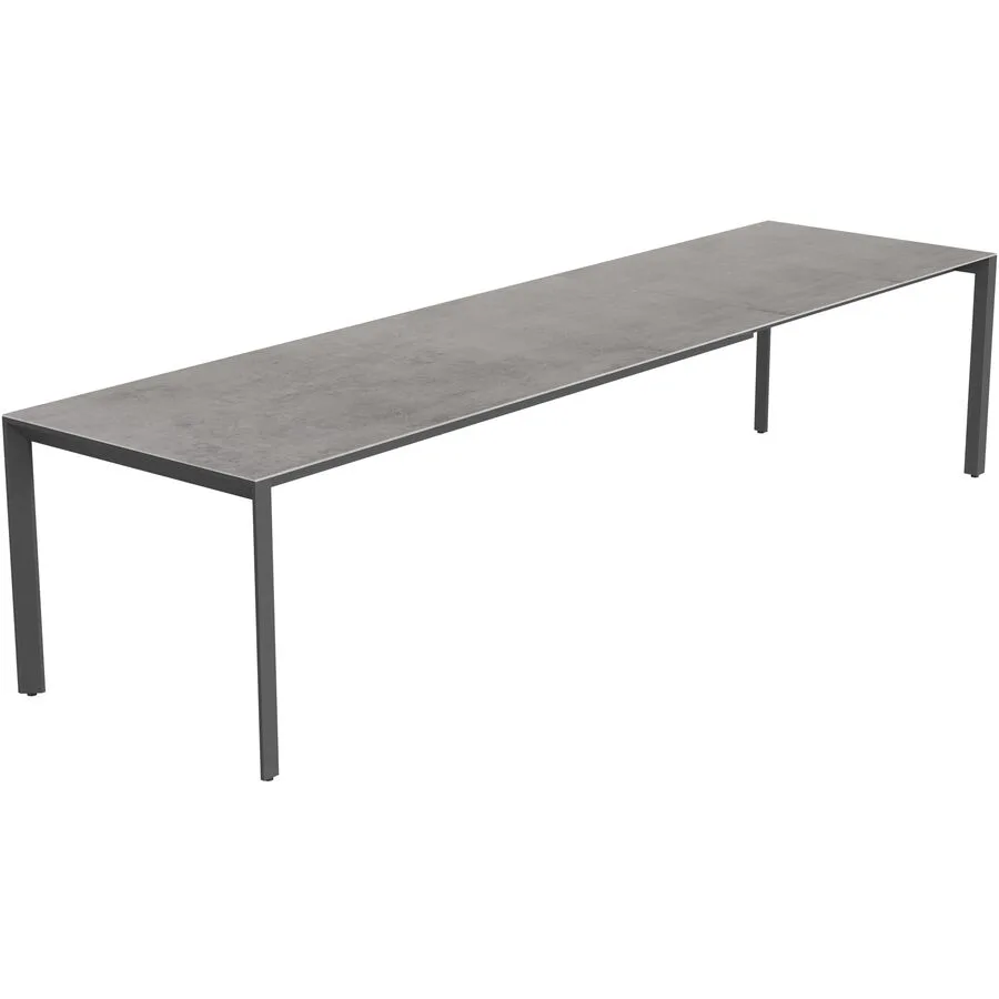 Gartentisch ausziehbar Tropea Schwarz matt / Kreta Mineralkeramik/Stahl pulverbeschichtet B 220 T 90 cm - Möbel Konfigurator: Traummöbel individuell