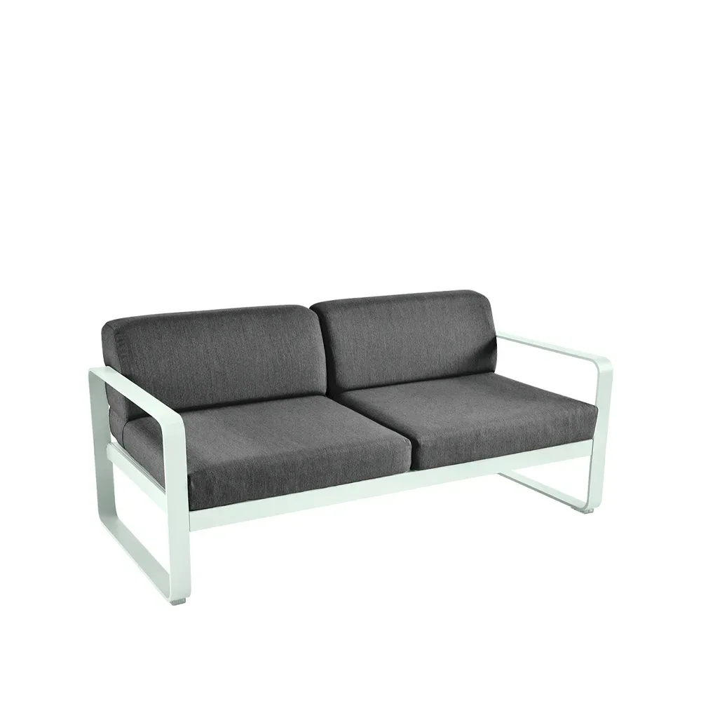 Fermob Bellevie 2-sits soffa Ice mint (grön), graphite grey dyna