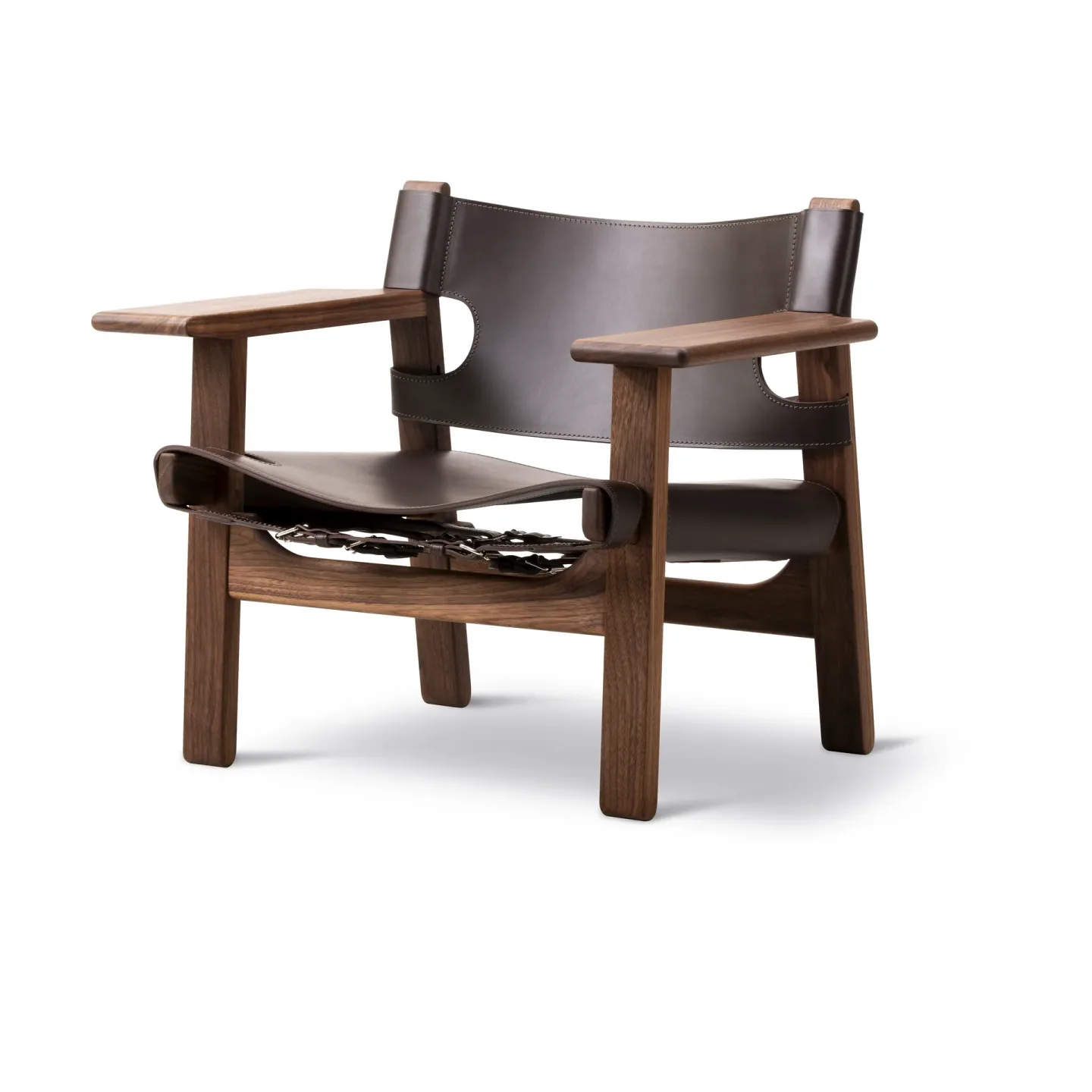 Fredericia Furniture Der Spanische Stuhl Leder dunkelbraun-geölt Nussbaum