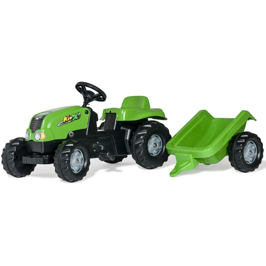 RollyKid X mit Anhänger Rolly Toys Grün Kunststoff